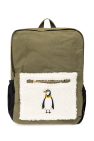 Mini Rodini GREEN Backpack with penguin motif
