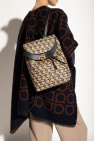 FERRAGAMO beige Backpack with Gancini motif