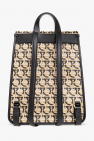 FERRAGAMO beige Backpack with Gancini motif