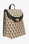 FERRAGAMO beige Backpack with Gancini motif