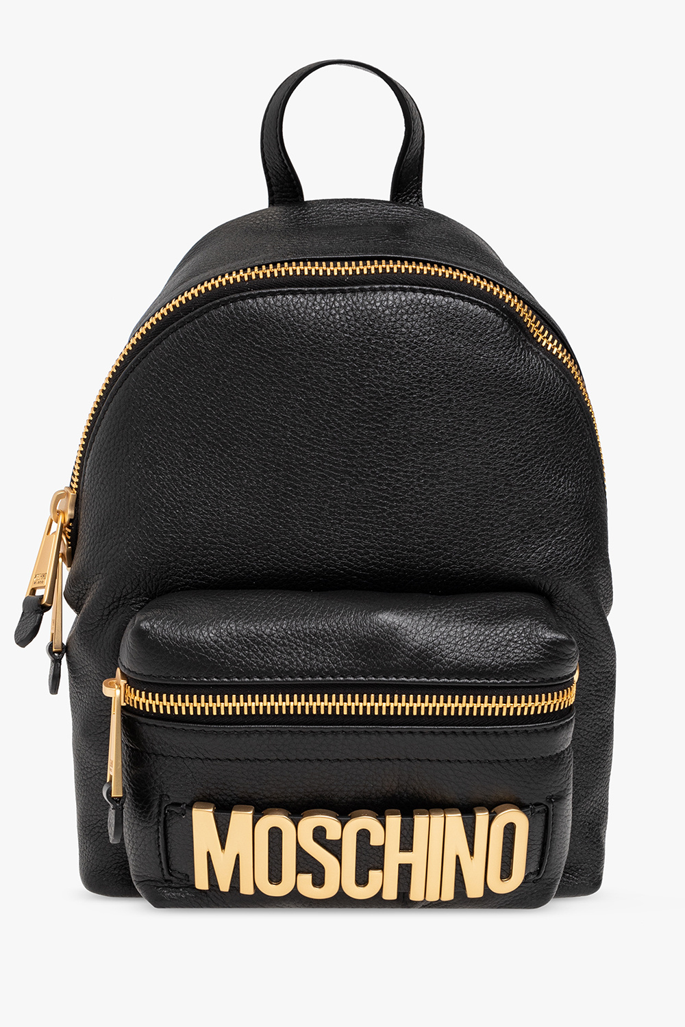 Moschino Leather backpack clutch with logo