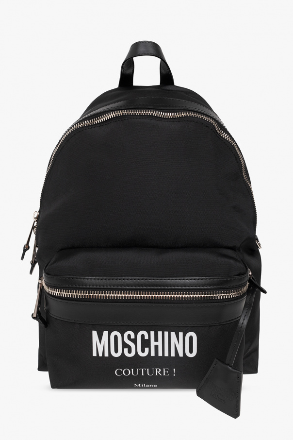 Moschino Black nylon Mini backpack Converse collab