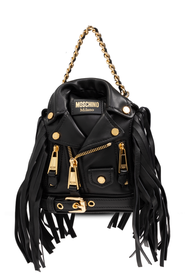 Moschino Leather rucksack with fringes