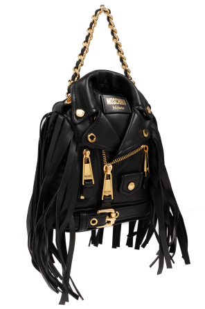 Moschino Leather backpack with fringes