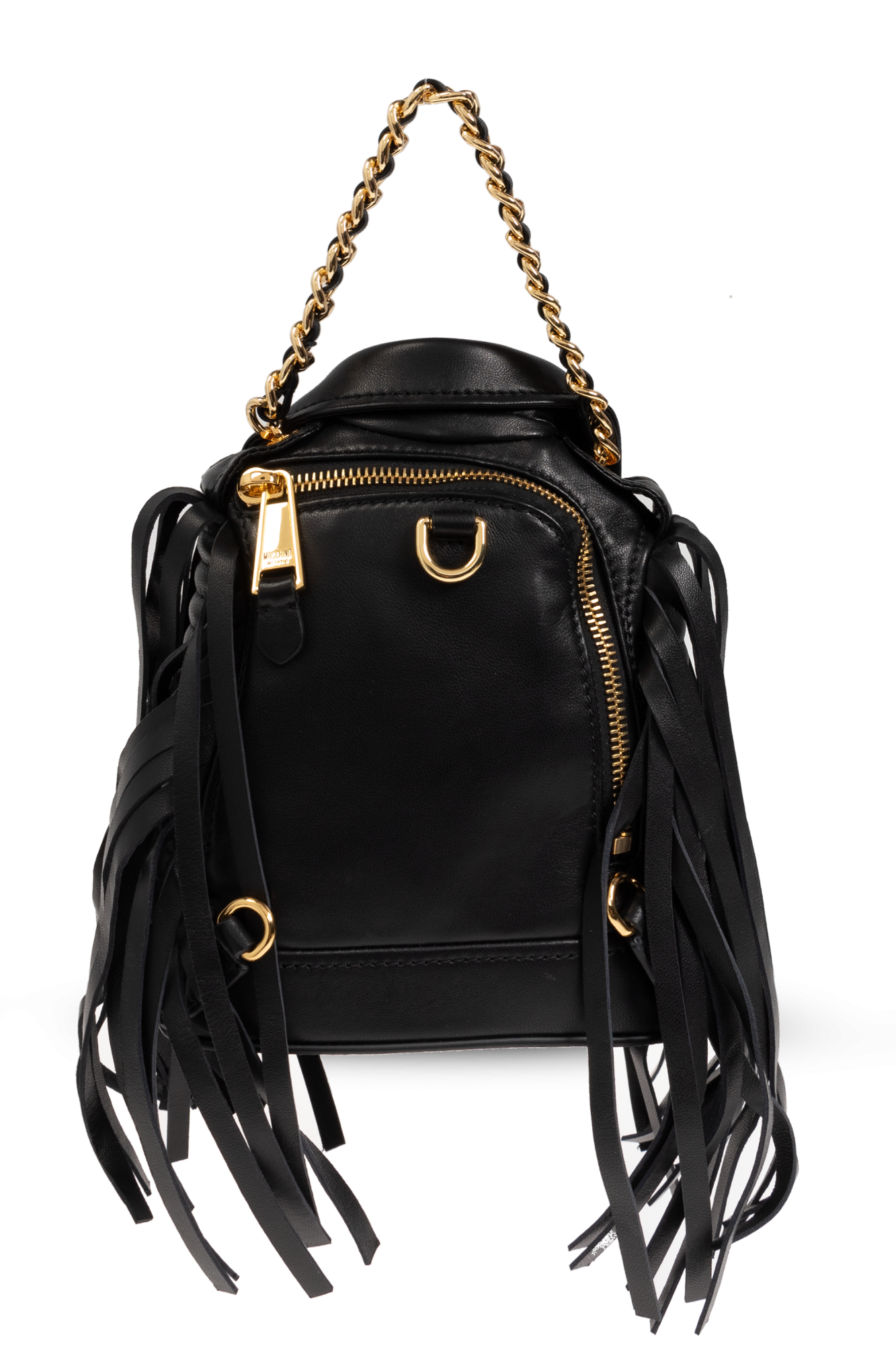 Moschino Leather Forever backpack with fringes