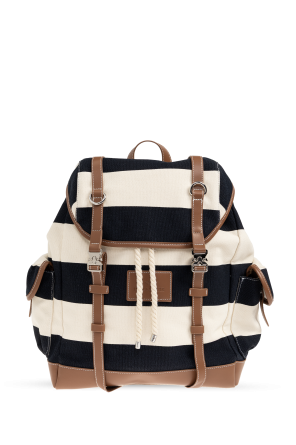 Backpack with a striped pattern