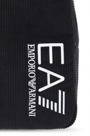 Armani collezioni кожаные брюки штаны Emporio Armani Kids logo-embroidered jumper