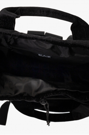 EA7 Emporio Armani Velour backpack with logo