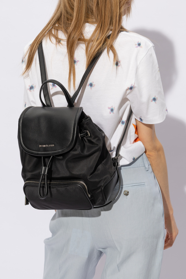 Cake Slice clutch bag Backpack with 'Cara Small' logo