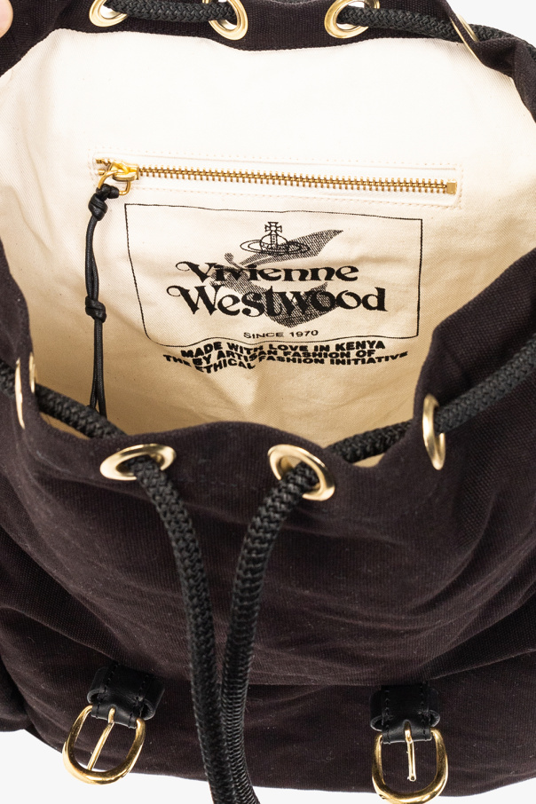 Vivienne Westwood Czarna torba typu tote z roślinnego poliuretanu