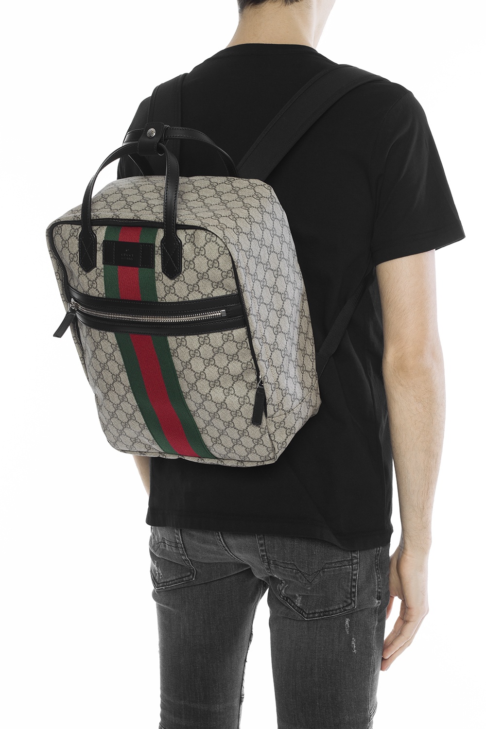 gucci web backpack