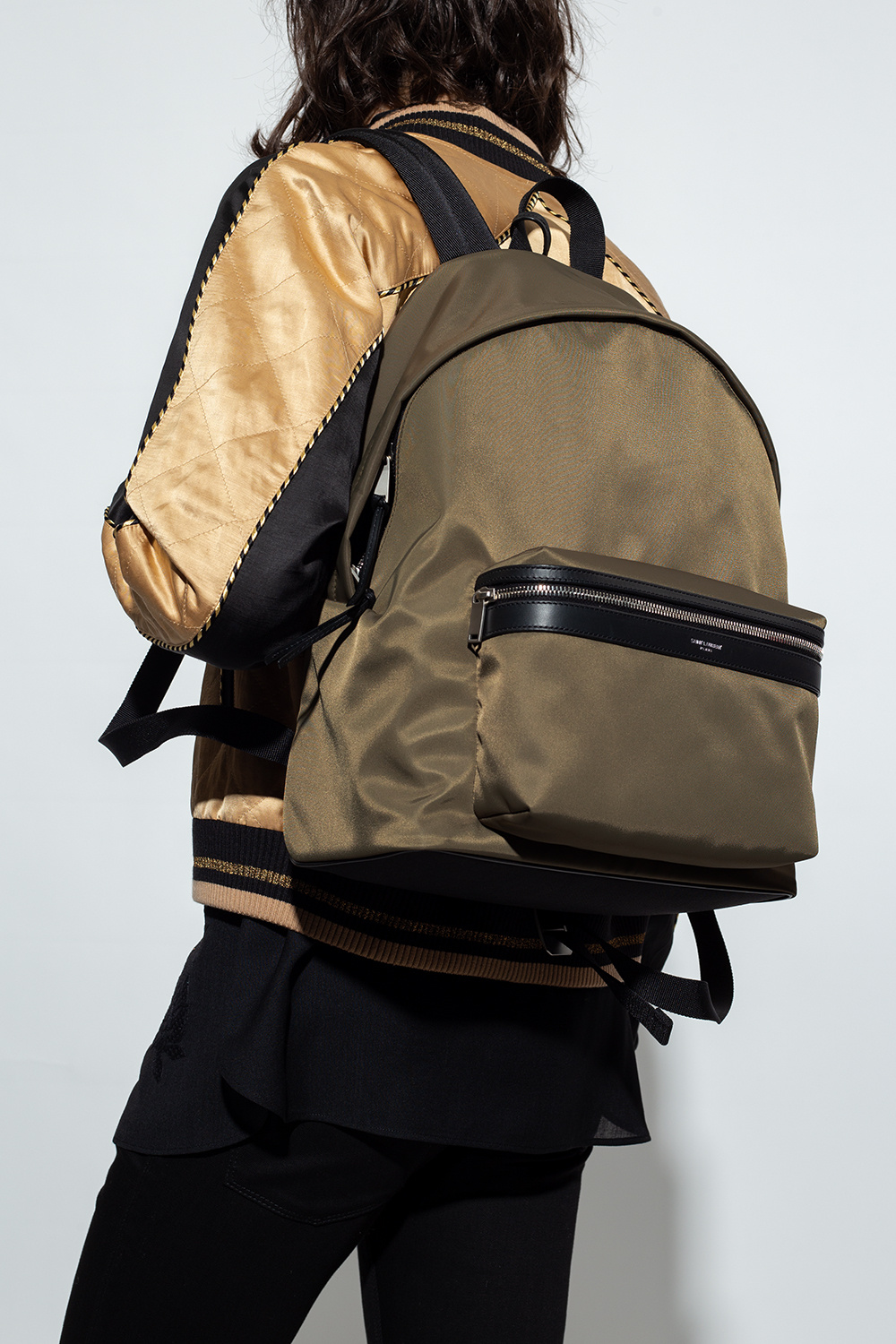 saint laurent backpack in grained leather