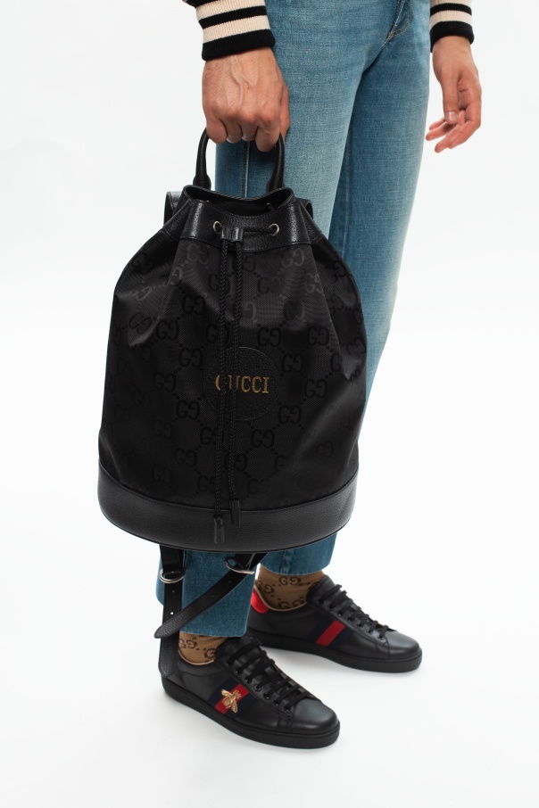 gucci red Logo backpack