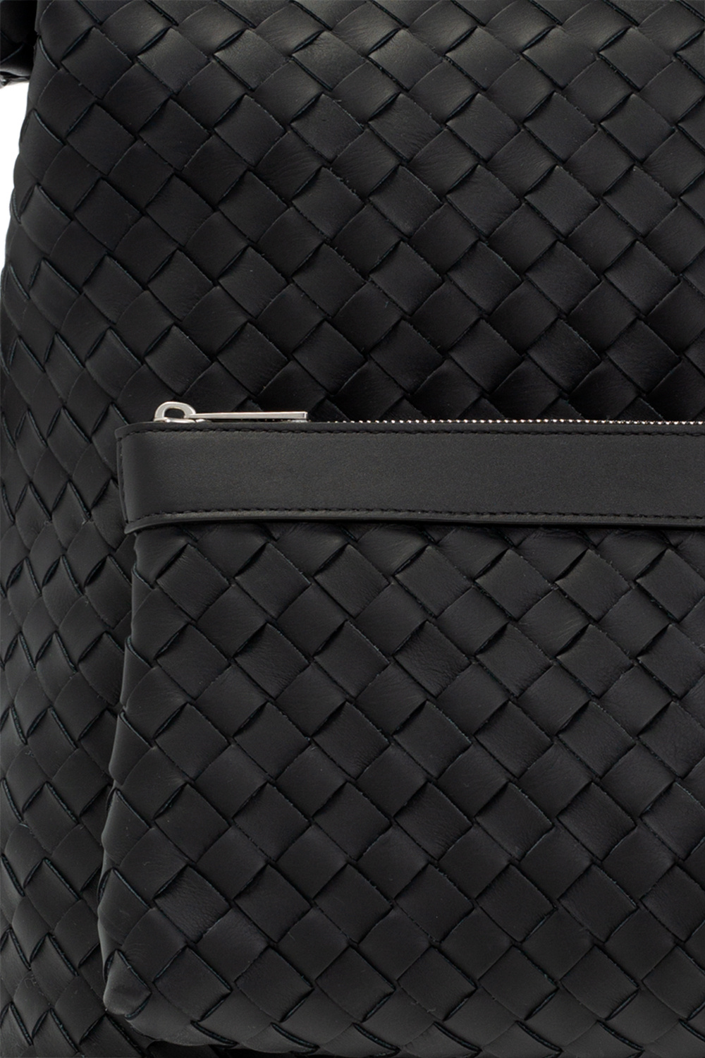 BOTTEGA VENETA: backpack in woven leather - Black  Bottega Veneta backpack  653118 V0E54 online at