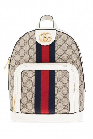 Gucci Jackie vintage handbag in beige monogram canvas and brown leather