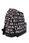 balmain white Kids Backpack with logo