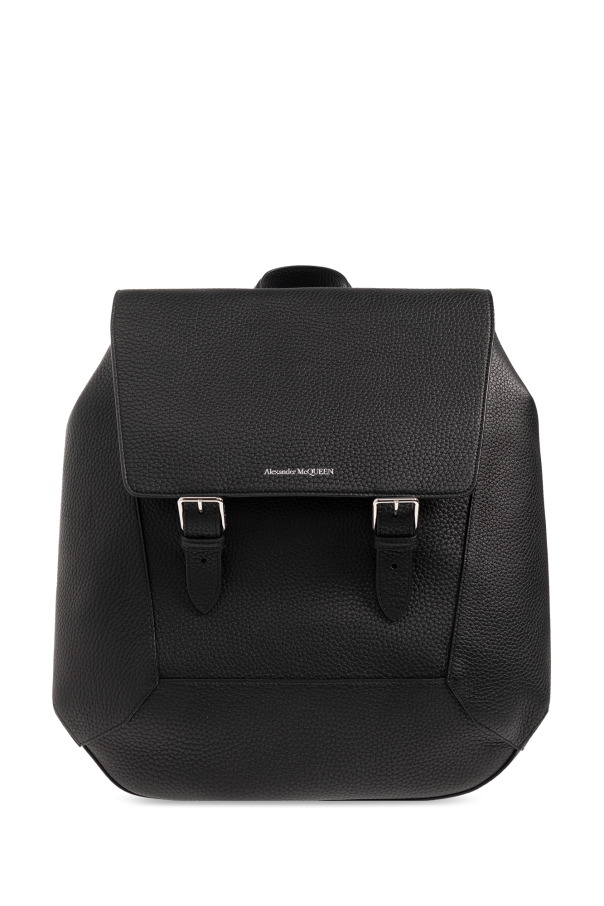 Leather backpack with logo od Alexander McQueen