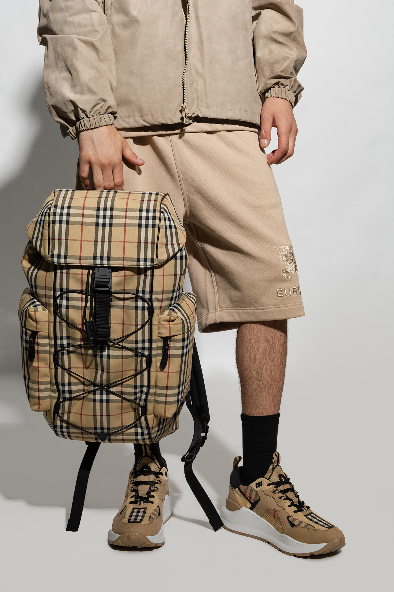 burberry KOSZULA ‘Murray’ checked backpack