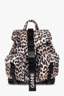 Ganni beige Leopard print backpack