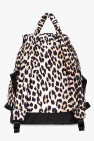 Ganni beige Leopard print backpack