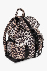 Ganni beige Leopard print backpack