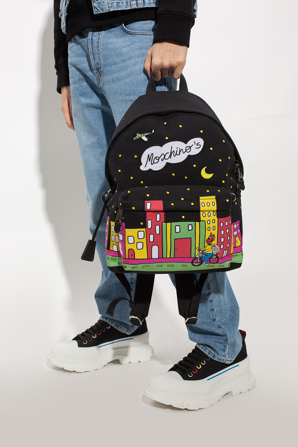 Moschino Medium backpack with patches