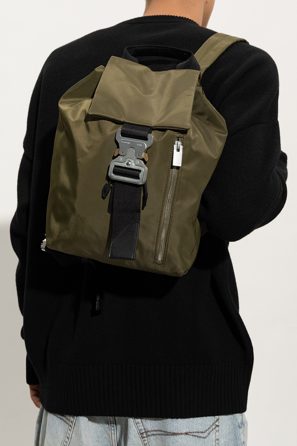 Black Lambskin Leather Teddy Bucket Bag - weave flap backpack 1017