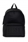 Diesel BLACK Backpack with logo