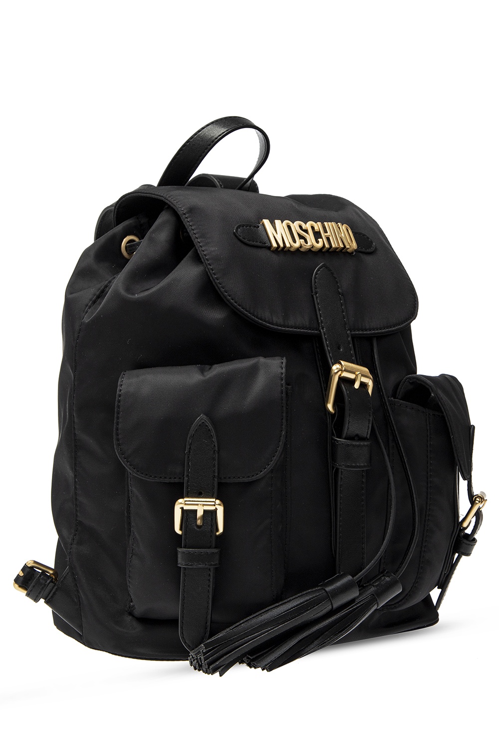 Moschino Bally logo-print stripe-detail backpack