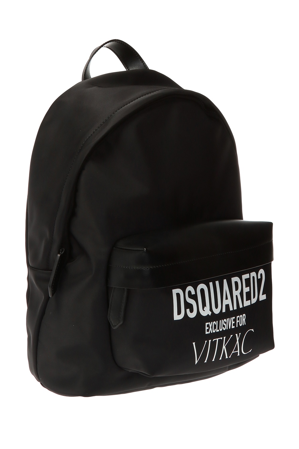 Dsquared2 'White Leather Web Vertical Camera Bag Small
