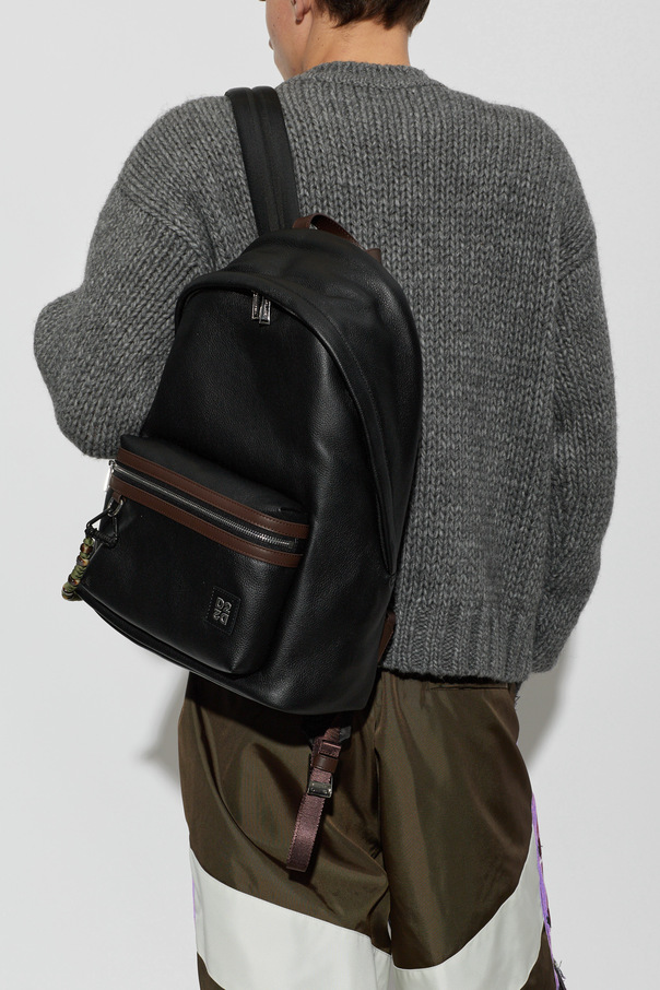 Dsquared2 Mochila de cuero con logo
