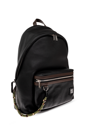 Dsquared2 Mochila de cuero con logo