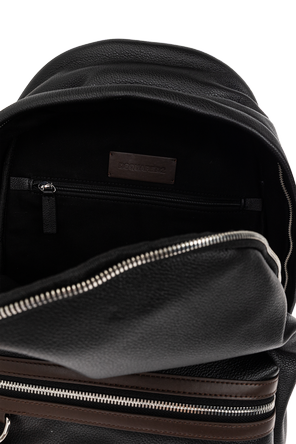 Dsquared2 Mochila de cuero con logo