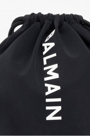 Balmain balmain logo patch tweed jacket item
