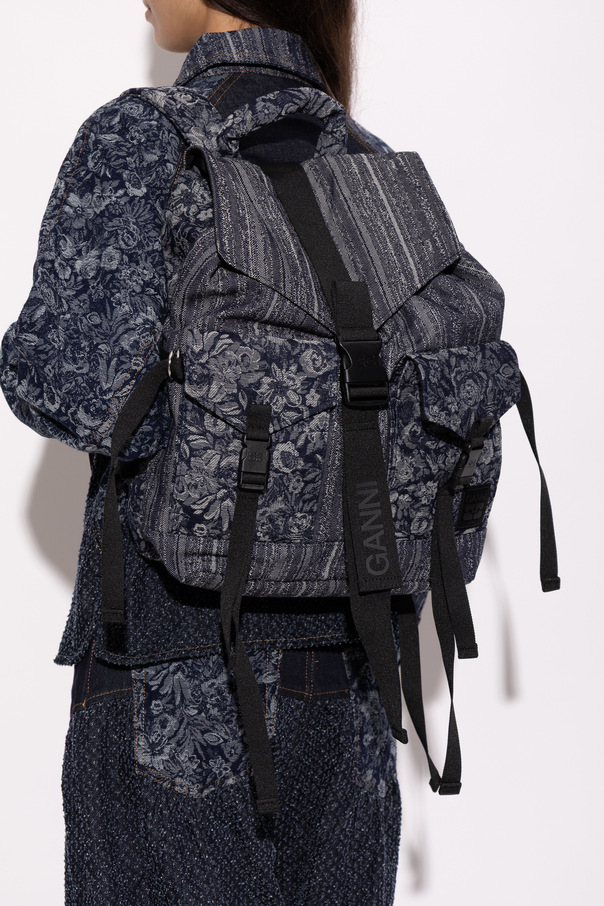 Ganni Mochila com padrão floral