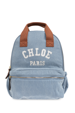 Backpack with embroidered logo