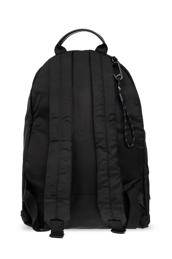 AllSaints Carabiner Leather Backpack, Black