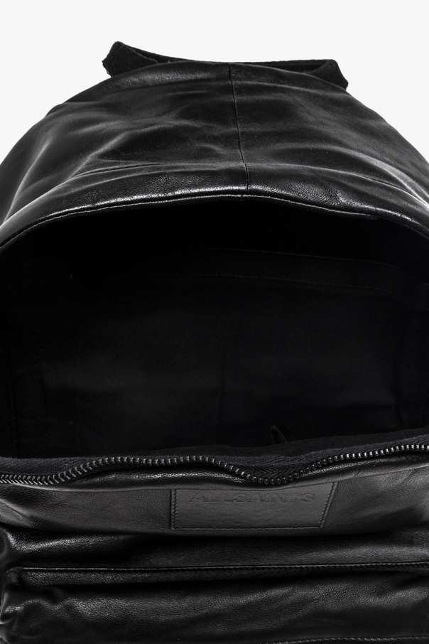 AllSaints Carabiner Leather Backpack Black