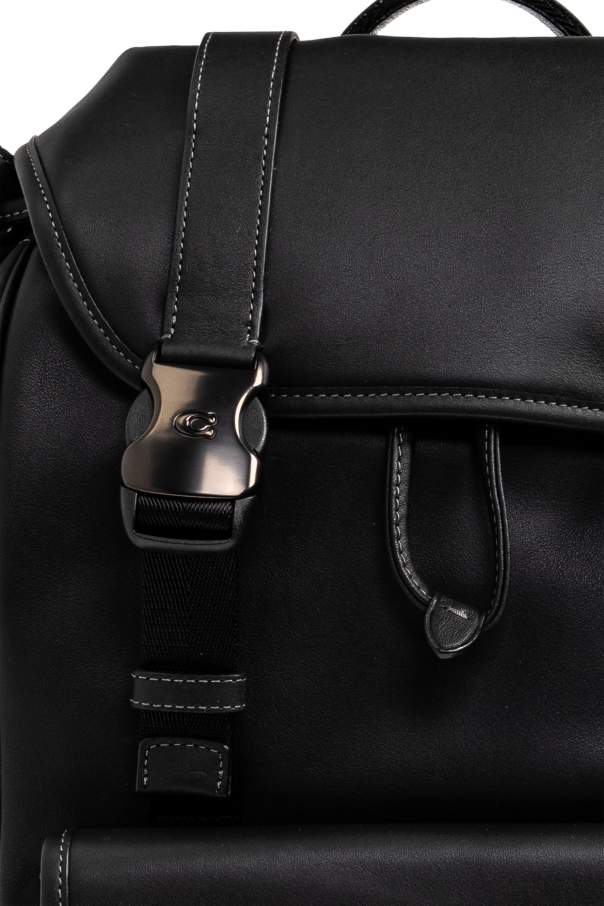 Lg Black Coach Backpack NWT Coach 5669 Large Court Backpack Pebble Leather in Black  main image 4