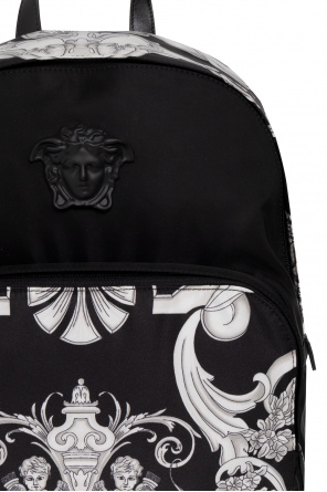 Versace Grey backpack with ‘Baroque’ pattern