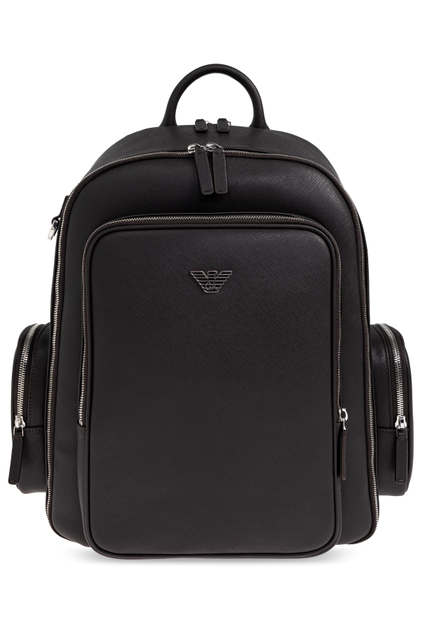 Backpack with an application in the shape of a logo od Emporio Armani