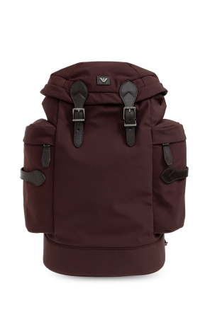 Backpack with applique and logo
