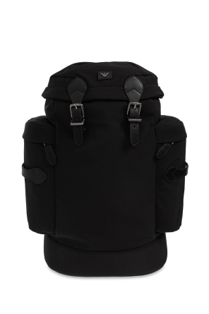 Backpack with applique with logo