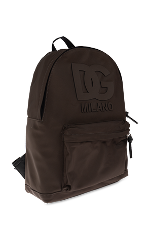 Dolce & Gabbana Kids Brown Designer Logo Backpack for Kids