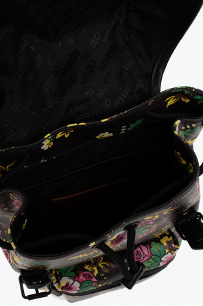 Kenzo embossed-logo backpack with floral motif
