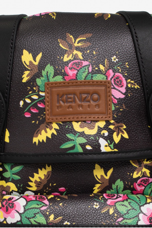 Kenzo embossed-logo backpack with floral motif