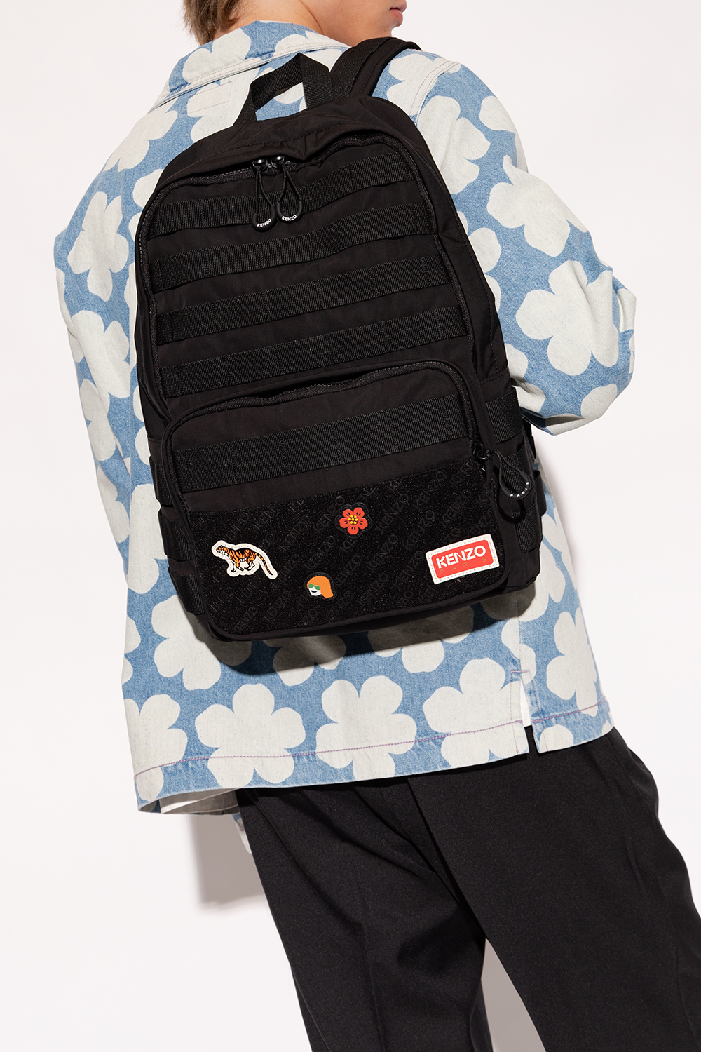 Kenzo plaid print backpack Verde