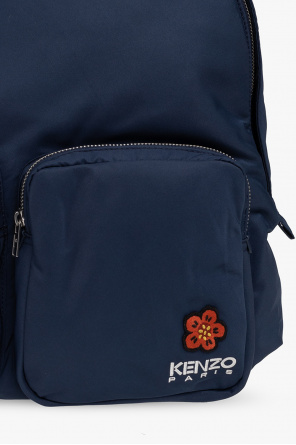 Kenzo gathered-handle leather tote Grigio