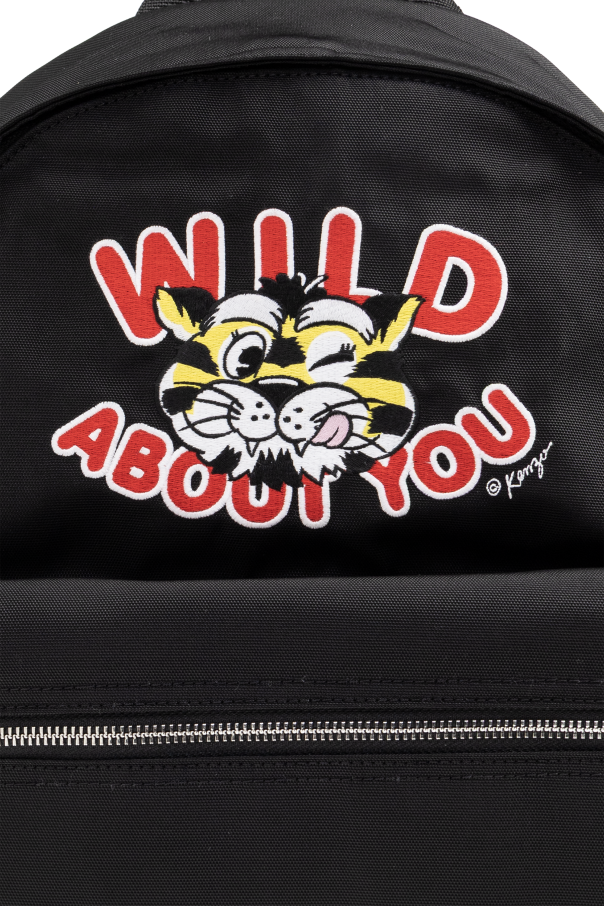 Black Backpack with embroidery Kenzo - Vitkac GB