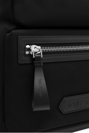 Tom Ford Black Monogram Suede Camera Bag